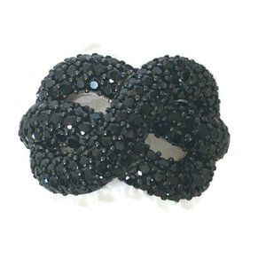 gem treasures black spinel knot ring 3.59 ctw NEW